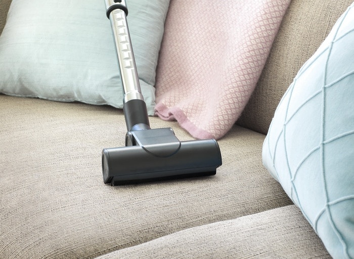 Sofa cleaning with a vacuum