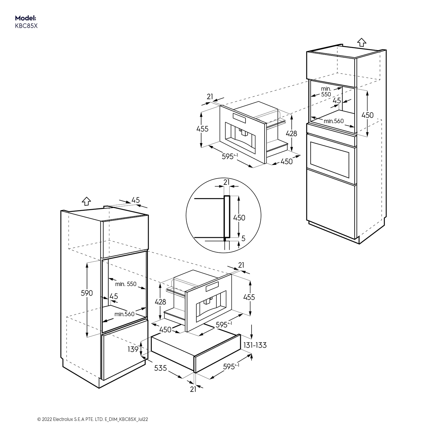 56cm UltimateTaste 900 builtin coffee maker KBC85X Electrolux India