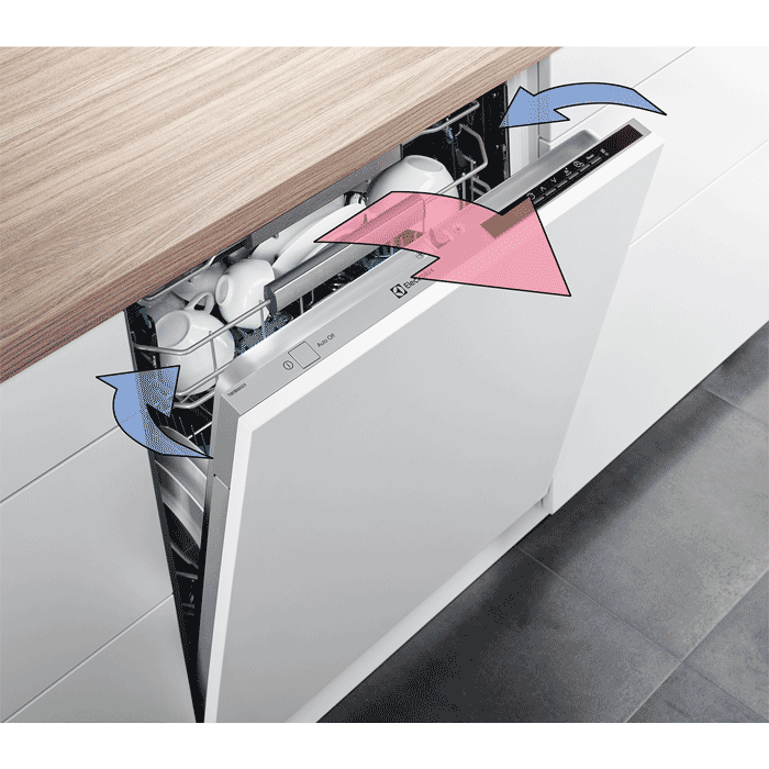 60cm UltimateCare 700 semiintegrated dishwasher with 14 place settings