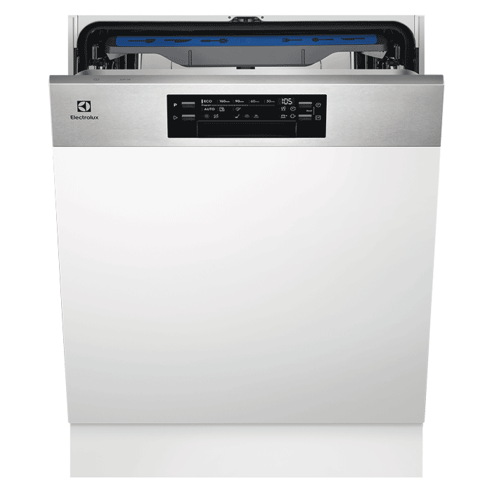 60cm UltimateCare 700 semiintegrated dishwasher with 14 place settings EEM48300IX