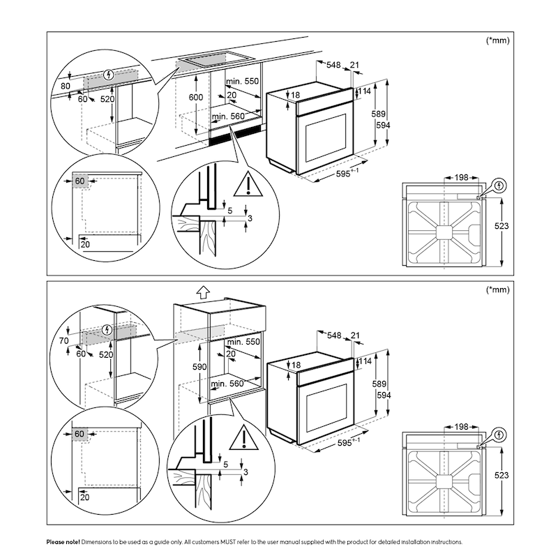 Electrolux KOIGH00KA2 60cm UltimateTaste 500 built-in single oven with 72L capacity - View 6