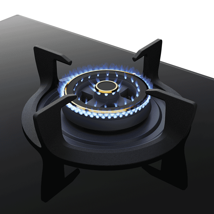 MILLAR GH9051TW 90cm Built-In Gas Hob – 5 Burners With Wok Burner – Glass Top