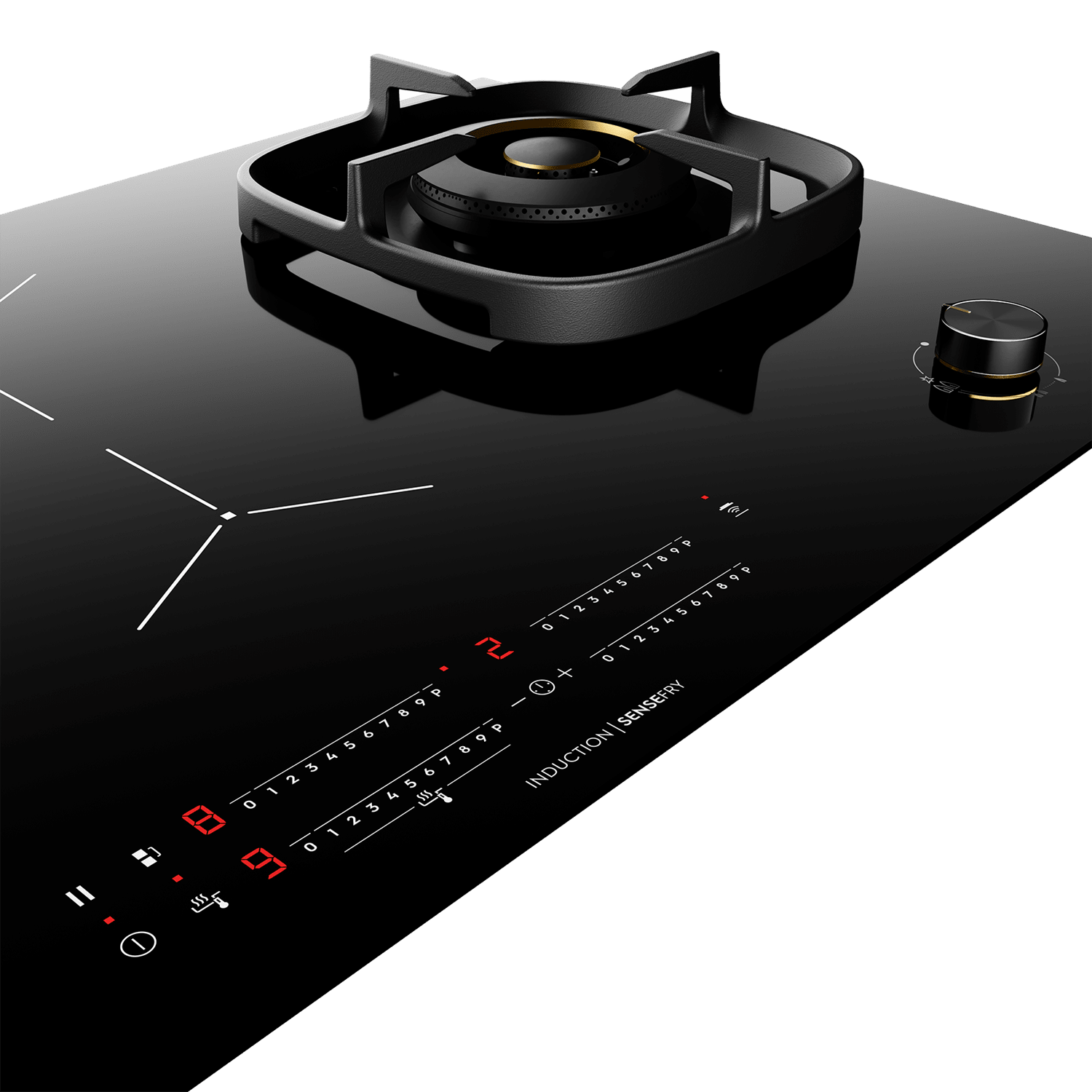 90cm UltimateTaste 900 4burner hybrid induction hob EHH957BE