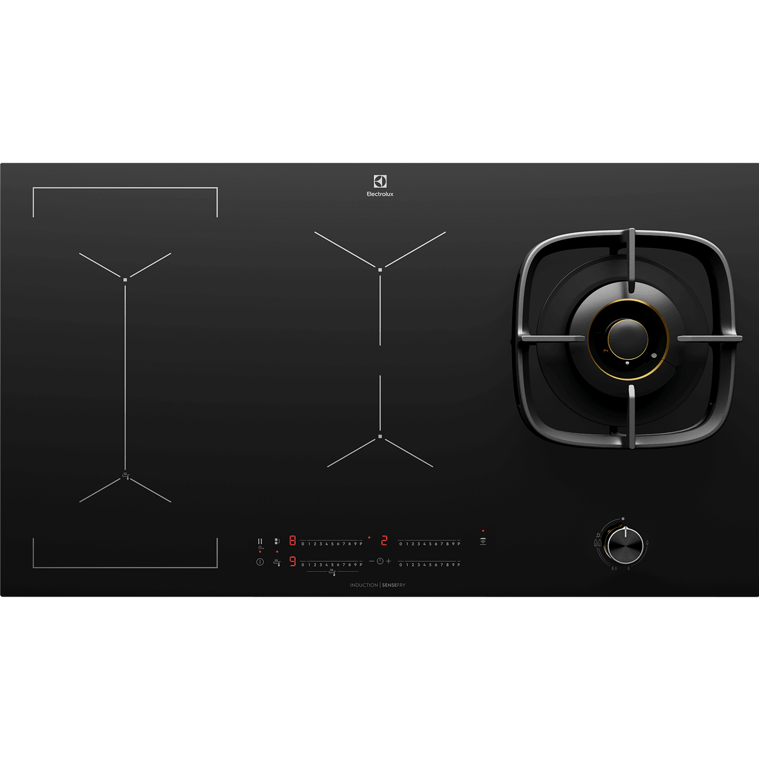 90cm UltimateTaste 900 4burner hybrid induction hob EHH957BE
